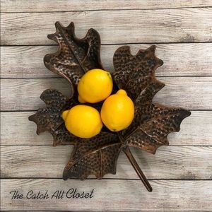 Large Metal Leaf Bowl